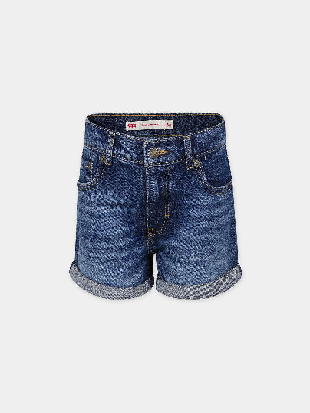 Shorts blu per bambina con logo